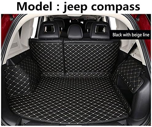 Cool Car Custom fit Cargo Mat boot liner Waterproof Full covered cargo liners Leather Boots Liner Pet Mats for Honda CRV (2016-2018, Black with beige stitches)