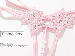 AkovichFarh Women Pearl Lace Bowknot Beads Lace