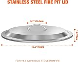 onlyfire 304 Stainless Steel Fire Pit Lid for Solo Stove 19.5" view 2