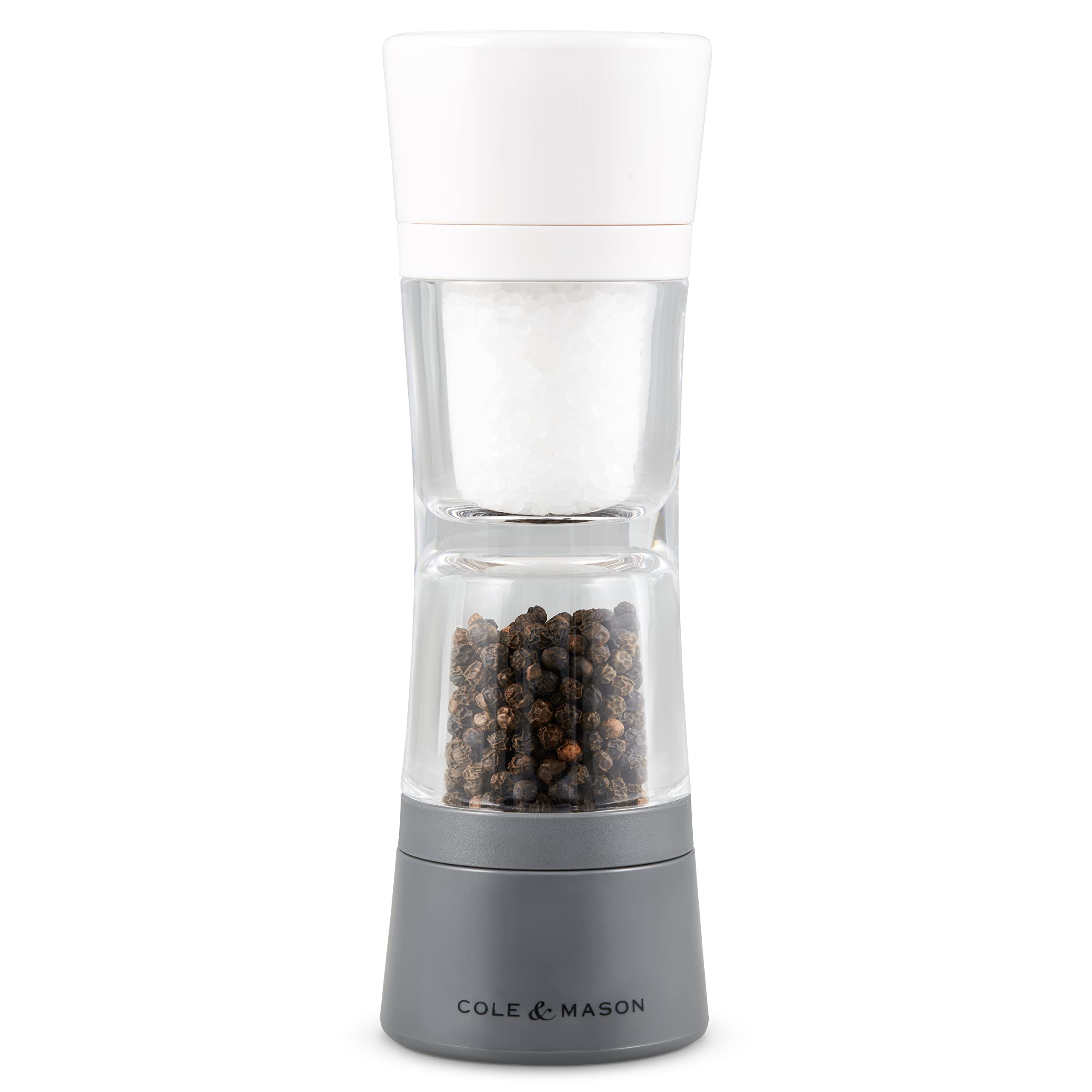 Cole & Mason Lincoln Salt and Pepper Mill, Acrylic/ABS, Ceramic Mechanisms, 190mm Duo Mill, Lifetime Mechanism Guarantee