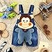 KIDSCOOL SPACE Baby Summer Cotton Denim 3D Cartoon Monkey Soft Shorts Overalls,Blue,2-3 Years