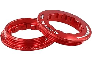 Shophubio Bike Cassette Lockring 11 Speed Flywheel Nut 7075 Aluminum Alloy Anti-Slip Cycling Freewheel Cover for MTB Road Bik