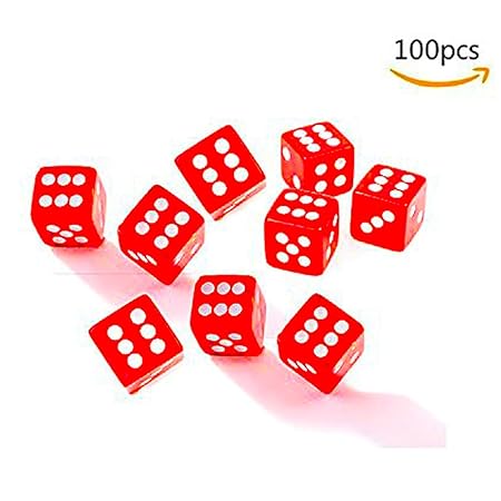 Dosige 100 Stück Würfelset 6seitig Rollenspiel Dice für Mathematiklernen Kasino Spiel Fest und Geschenk Mit Einem Beutel 8mm 