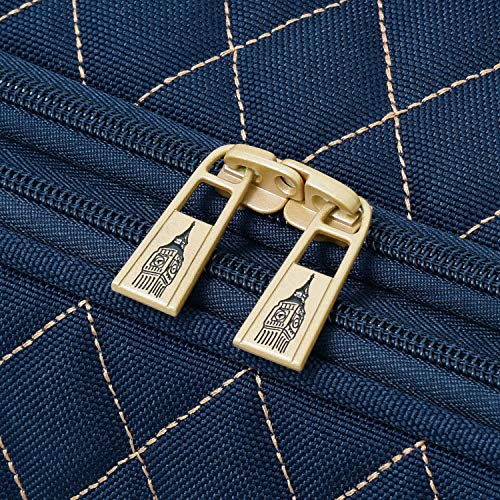 LONDON FOG Queensbury Softside Spinner Luggage, Navy, 4 Piece Set
