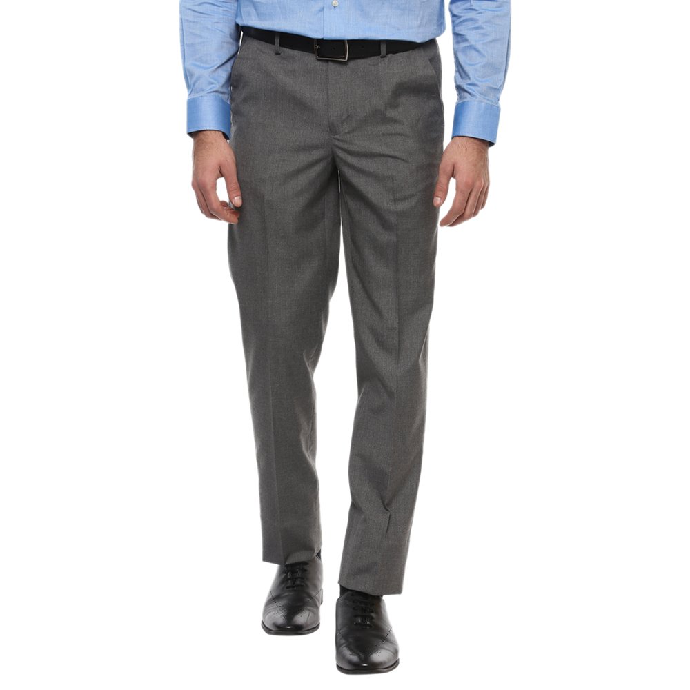 peter england men's slim fit formal trousers