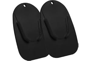 SMLBJUTE Motorcycle Support Pad Moto Motorcycle Foot Kickstand Support Plate for Preventing Motor Bike Tipping Over (2 PCS Black)