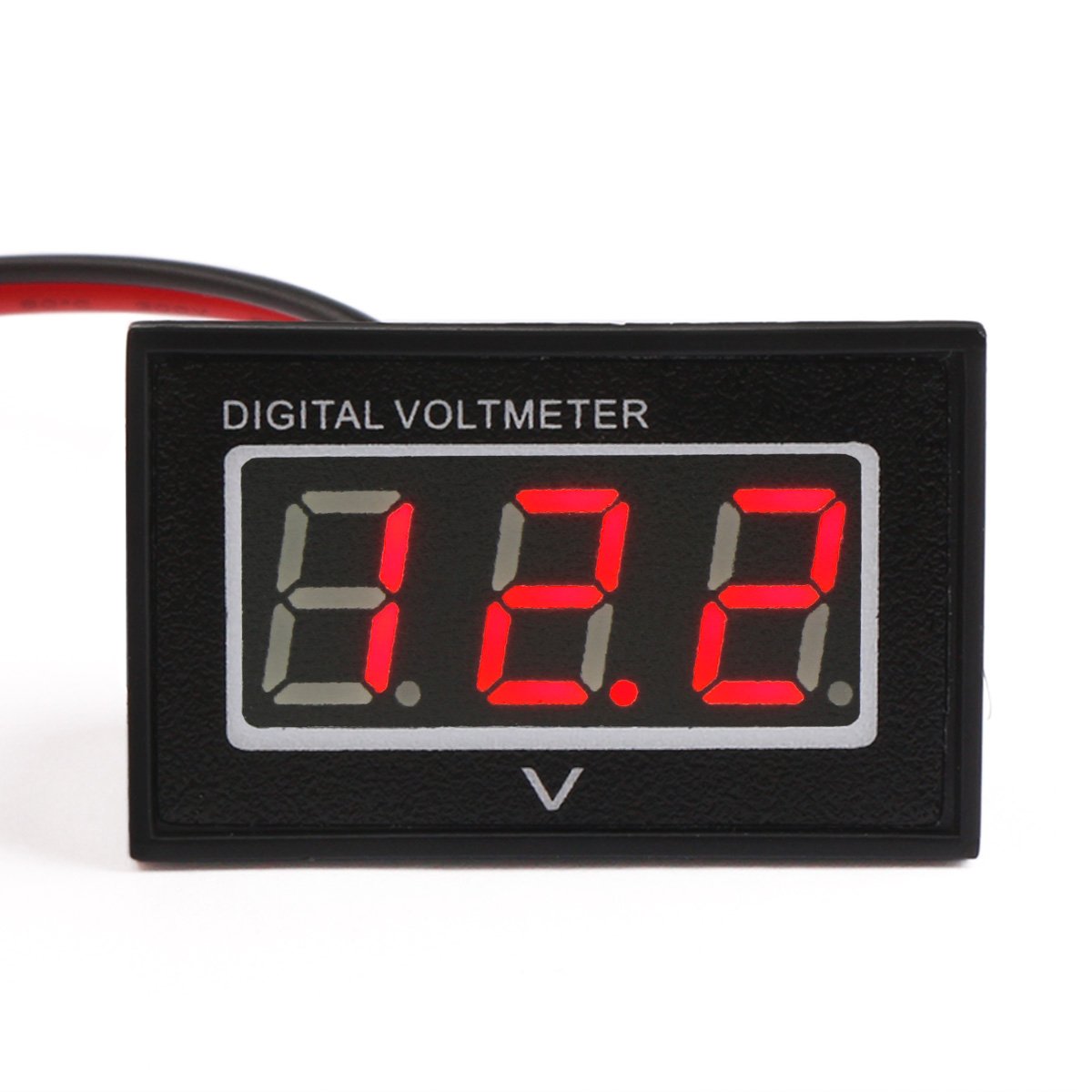 Droking DC 2.5-30V Voltage Meter Splash-proof Digital Voltmeter Red LED Digital Display Panel Volt Testing Meter 12V 24V Monitor for Car Auto Motorcycle Vehicle Red