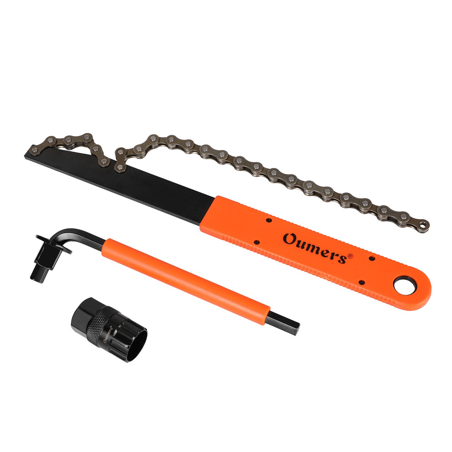 Oumers Bike Cassette Removal Tool with Chain Whip and Auxiliary Wrench