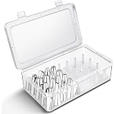 Piping Tips Storage Box with Fixed Pins, 42 Pegs Piping Tip Set Organizer Case, Cake Decorating Kit Storage Organizer