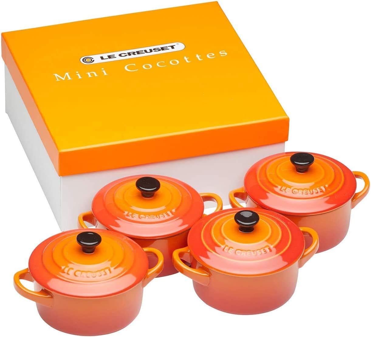 Le Creuset stoneware Set of 4 Petite Casseroles, 200 ml, Volcanic