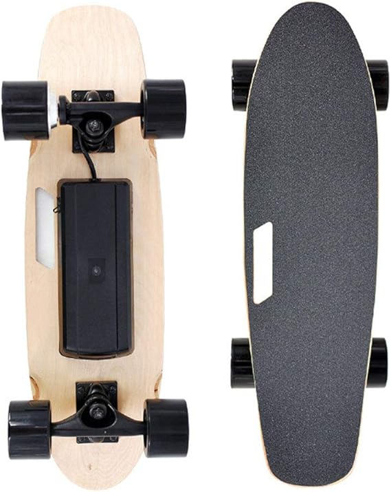 AJDGL Compact Cruiser Electric Skateboard with Bluetooth Remote- Smooth PU Casters for Kids Boys Youths Beginners