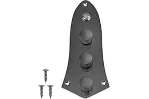 Yootones 3 Bands Loaded Control Plate Pre-Wired w/Preamp Knobs Pots Compatible with Fender Squier Jazz J Bass (Black)