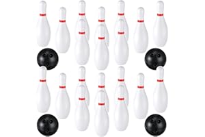 RoundFunny 2 Pack 7.1 Inch Bowling Set, Indoor Outdoor Portable Lawn Game Include 20 Bowling Pins and 4 Plastic Ball for Boys Girls Educational Birthday Gift Party School Toy