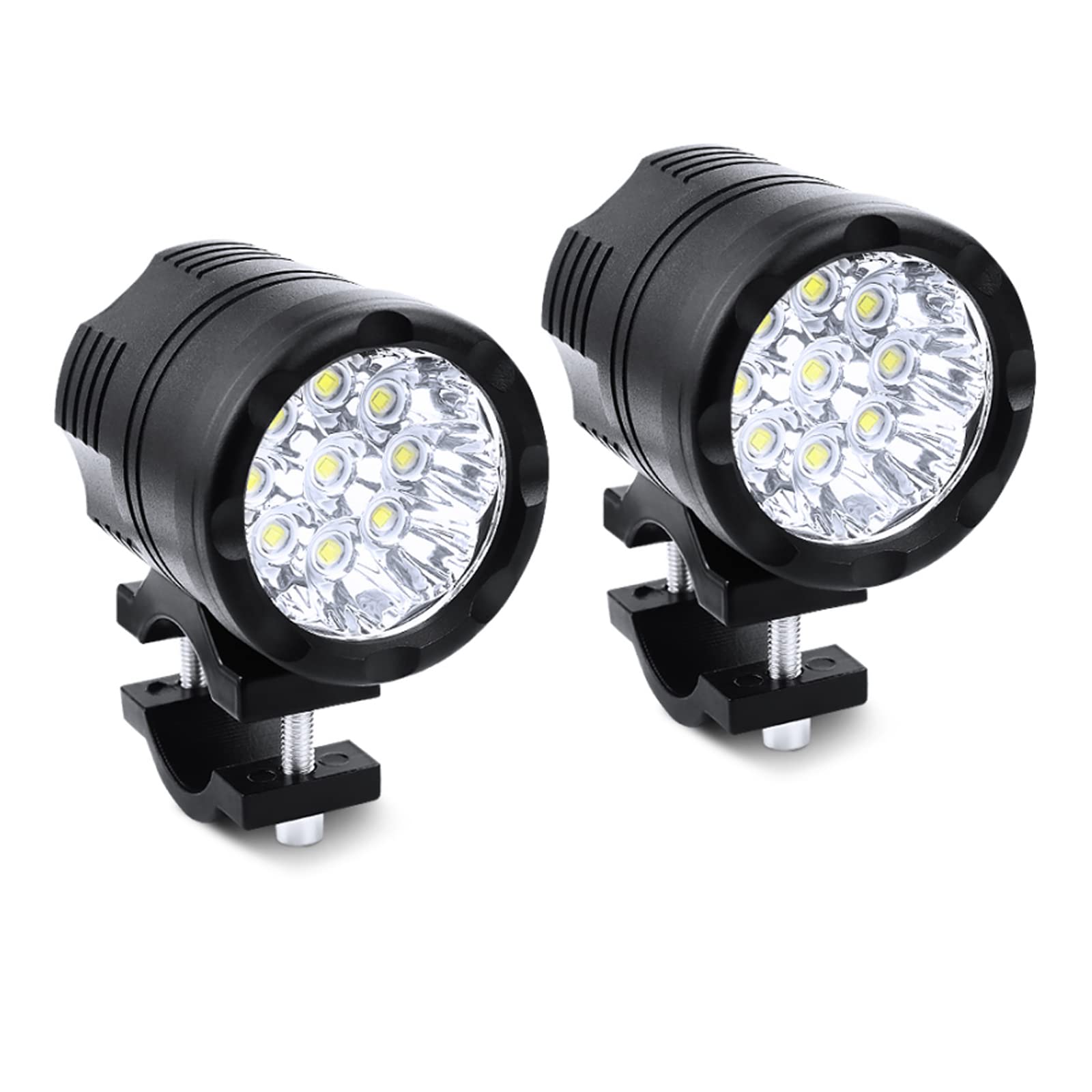 Biqing Motorbike LED Fog Lights,Universal Motorcycle Spotlights LED 12V 24V Motorcycle Headlight Scooter Spot Light Auxiliary Lights