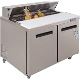 WESTLAKE 48" W Commercial Refrigerator Sandwich &amp; Salad Prep Table, 12 Pans | Stainless Steel Counter Fan Cooling for Restaurant, Bar, Shop, etc