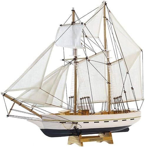 Download ZLBYB Décoration de modèle de voilier - Ensemble de décoration de Maison de Bateau à Voile en Bois, Design Nautique de Plage, Bleu Marine et Blanc avec bouée de Sauvetage PDF