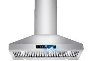 RAPSUAR 48 inch Range Hood Wall Mount, 1500 CFM with 4-Speed Gesture Sensing & Touch Control, Stainless Steel Ducted Kitchen Stove Vent Hoods with 4 LED Lights, Time Setting, Dishwasher-Safe Baffle Filters