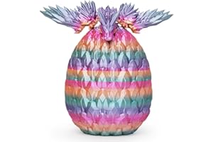 AUMEILLER 3D Printed Dragon,Articulated Winged Dragon,Executive Desk Toys, Easter Basket Essentials Gift for Kids (Rainbow)