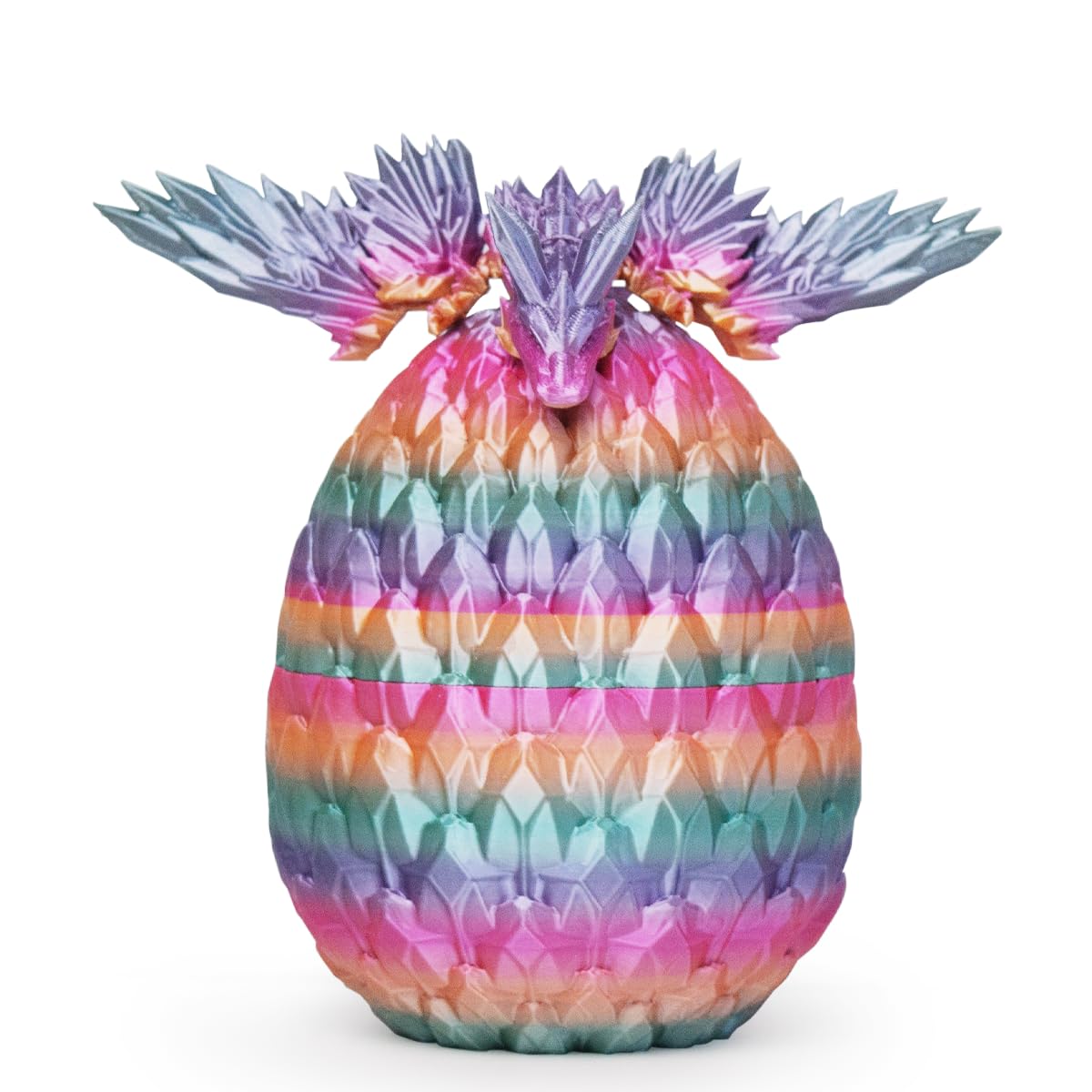 AUMEILLER 3D Printed Dragon,Easter Eggs,Easter Basket Stuffers for Teens,Articulated Winged Dragon,Executive Desk Toys for Kids,Easter Gifts for Kids(Rainbow)