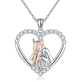 SHEAISRS Horse Necklace 925 Sterling Silver Horse Gifts for Women Men