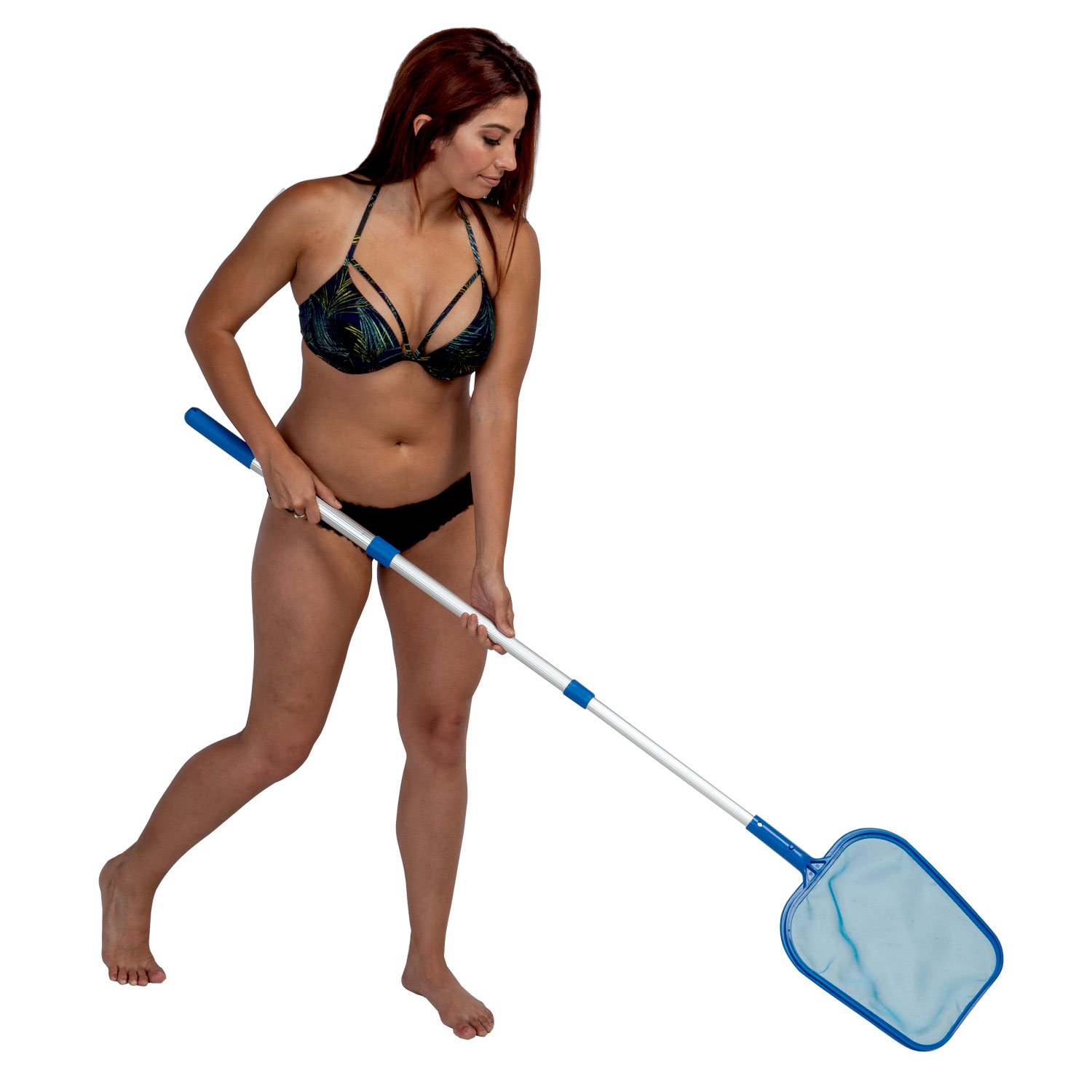 Swimming Pool 4 Foot Leaf Skimmer Net with Adjustable 4 Foot Telescopic Pole NEW eBay