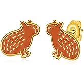 Capybara Earrings 925 Sterling Silver Capybara Gifts Animal Earring Capybara Stud Earrings for Women