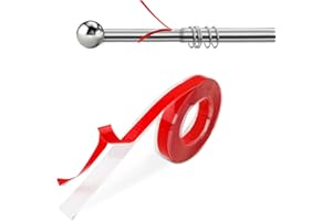 13ft Curtain Glide Tape Clear, Curtain Rod Tape Smooth & Silent Drapery Ring Glide Tape Hard Surface Curtain Slide Tape for S