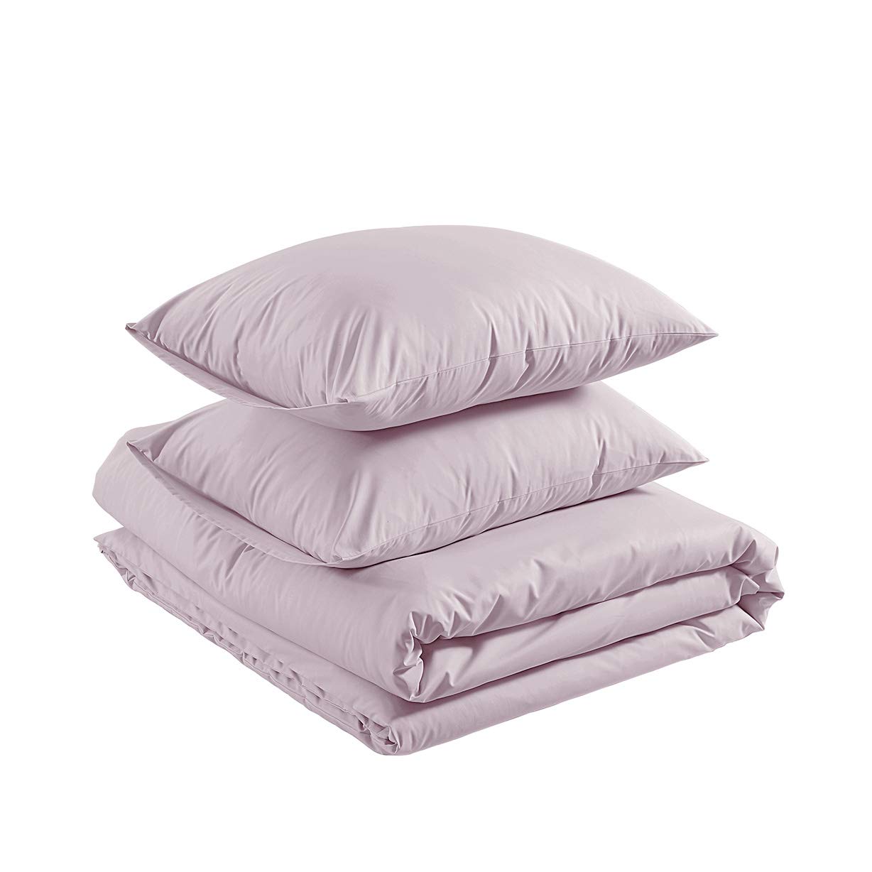 AmazonBasics Sateen 400TC Cotton Duvet Comforter Cover Set, King, Dusty Lavender