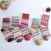 LuluVin Women's Colorful Crew Vintage Inspired Knit Socks (5 Pairs) (Mulitcolored)
