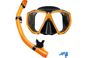 AosDero Snorkeling Gear for Adult Men Women, HD Diving Mask, Foldable Dry Top Snorkel for Snorkeling Diving Swimming Travel
