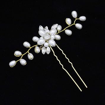 Amazon Com Rose Gold Silver Hairpin Stick Bridal Hair Clips For
