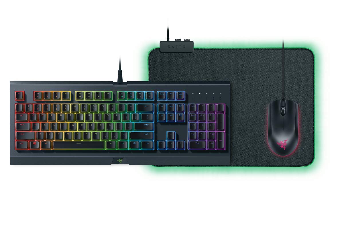 Razer Holiday Bundle 2018 Teclado para juegos Cynosa Chroma, mouse para juegos Abyssus, alfombrilla para mouse Goliathus Chroma