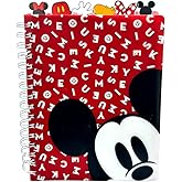 Disney Minnie and Mickey Mouse Journal Notebook, Spiral Bound, 144 Lined Pages, 8 x 7 inches, Red