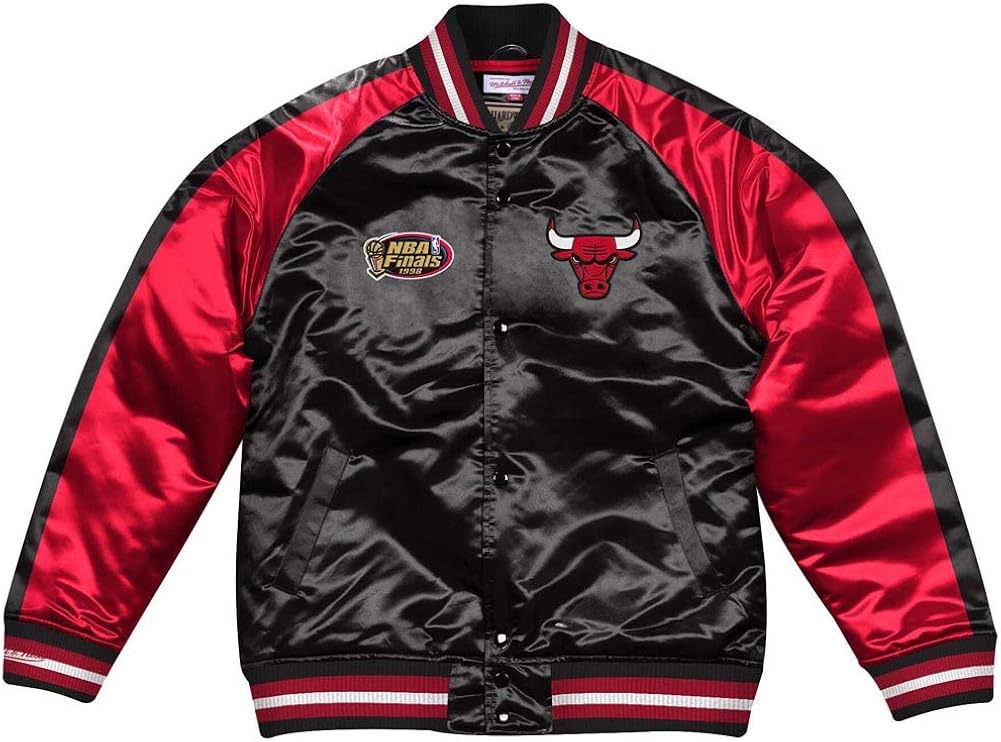 mitchell ness chicago bulls nba color blocked satin jacket jacke anorak windbreaker amazon de bekleidung