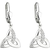 Solvar Celtic Trinity Knot Earrings Silver Drops Irish Made
