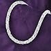 Mytys Choker Necklace for Women Mesh Crystal Charm Chain Necklace(Silver Necklace)