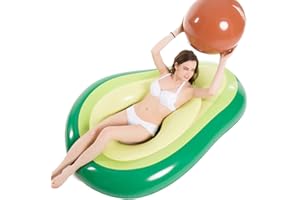 Jasonwell Inflatable Avocado Pool Float Floatie with Ball Water Fun Large Blow Up Summer Beach Swimming Floaty Party Toys Lounge Raft for Adults (XL)