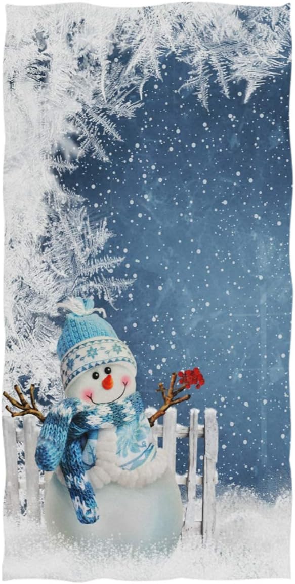Pfrewn Christmas Winter Snowman Hand Towels 16x30 In Snowmen With Cardinal Bird Bathroom Towel Ultra Soft Highly Absorbent Small Bath Towel Xmas Bathroom Decor Gifts Fingertip Towels