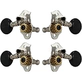 Grover 9NB Sta-Tite Ukulele Tuners - Nickel W Black Buttons