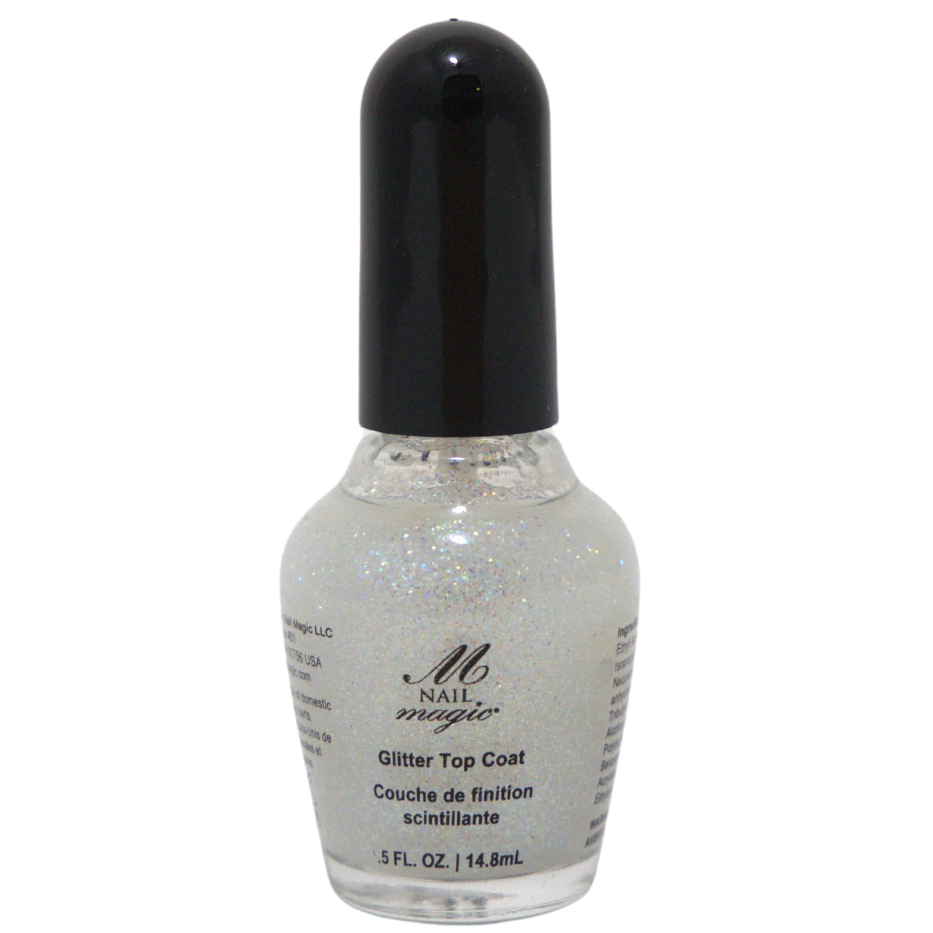 Nail Magic Glitter Top Coat, Vegan, Cruelty Free, 7 Free Formula, Quickly Dries and adds protection to the nail colour, Salon Quality shine & sparkle 0.50 fl oz