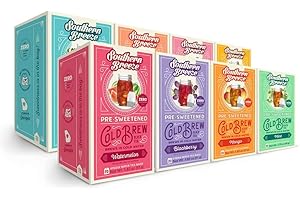 Southern Breeze Cold Brew Sweet Tea Variety Pack Iced Tea with Black Tea and Zero Carbs Zero Sugar, 20 Individually Wrapped Tea Bags, Pack of 8