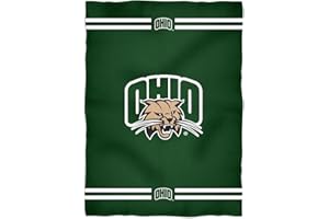 Vive La Fete College Blanket, Officially Licensed Ohio University Bobcats, Warm & Lightweight Throw Measuring 40" X 58" from
