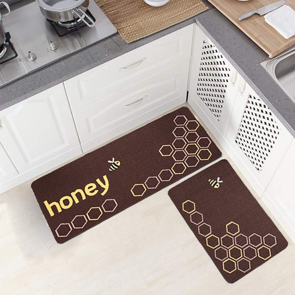 MOROTOLE Kitchen Rugs Set Non Skid Rubber Backing Doormat Runner Rug Set 2 Piece(19.7"x31.5"+19.7"x47.2")