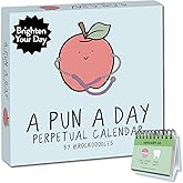 rockdoodles Perpetual Daily Pun Calendar | 365 Hilarious Puns for Home or Office, Wordplay to Brighten, Amuse, and Entertain Every Day of The Year | Great Gift for Pun Lovers, Coworkers, & Friends