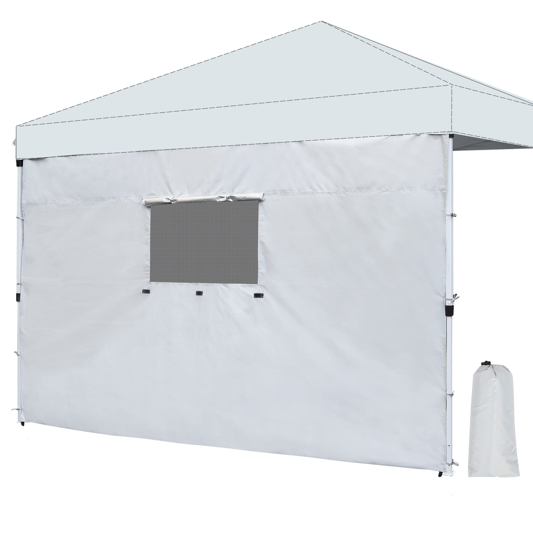 Photo 1 of REDCAMP 1 Pack Enclosed Instant Canopy Sidewall with Window, 10x10ft Pop Up Tent Walls Only, White/Silver (1 Sidewall Only, Canopy Tent NOT Included)