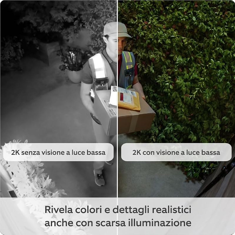 Videocamera esterna Plus a batteria (Outdoor Camera Plus Ultimo modello) Video 2K grandangolare Videocamera di sicurezza wireless fai-da-te | Prova gratuita di 30 giorni piano d'abbonamento Ring