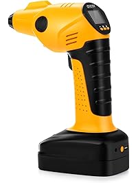CKIECK Cordless Tire Inflator Portable Air Compressor, Preset Feature, 220V Re chargeable Battery, Built-in Power Bank, LED Lighting, Tire Pressure Gauge, Impressive Function by 150PSI | 55L/min | 12V