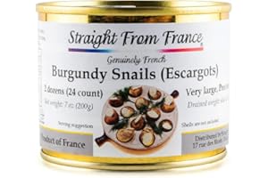Straight from France Genuinely French, French Helix Pomatia Wild Burgundy Canned Escargots Snails, Keto & Paleo Friendly, 2 Dozen