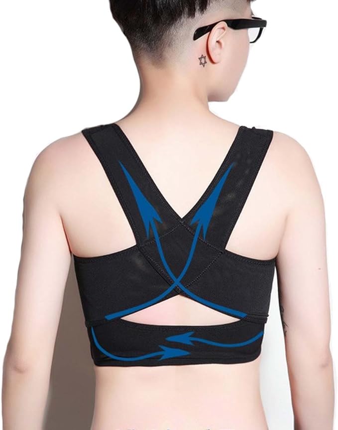 Women's Breathable Flat Les Short Corset Sport Bra Compression Clasp