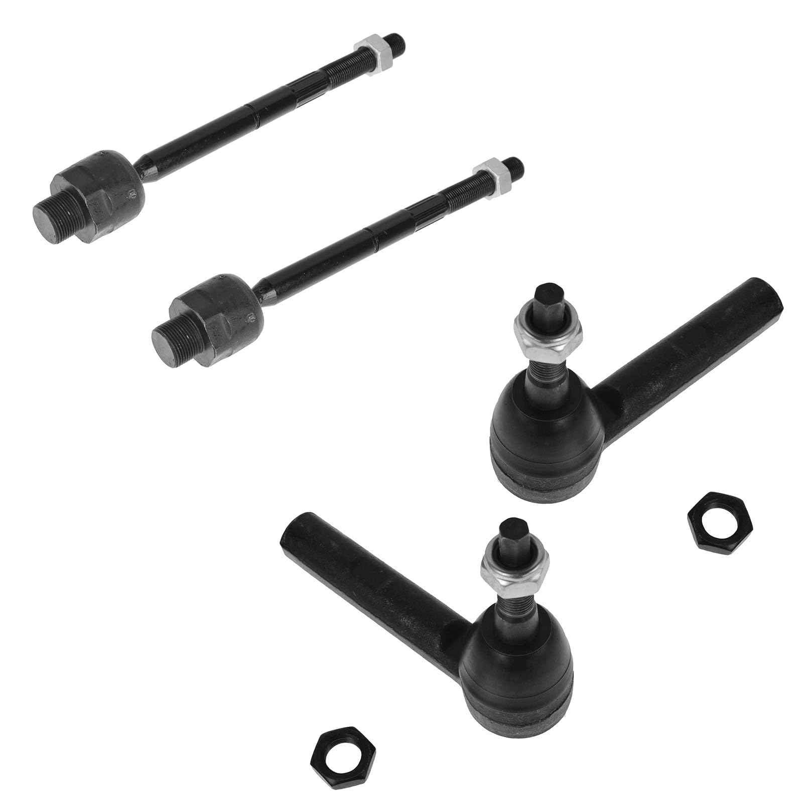 TRQ Front Inner and Outer Tie Rod Set 4 Piece Compatible with 2000-2004 Dodge Dakota 00-03 Durango Image